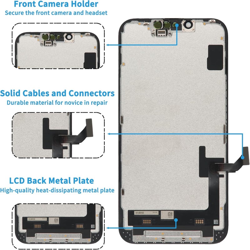 Ayake Store for iPhone 14 Screen Replacement, 6.1 inch FHD LCD Display and Touch Digitizer Screen, True Tone Programmable, Face ID Remains (for A2649, A2881, A2884, A2883, A2882) - Image 2